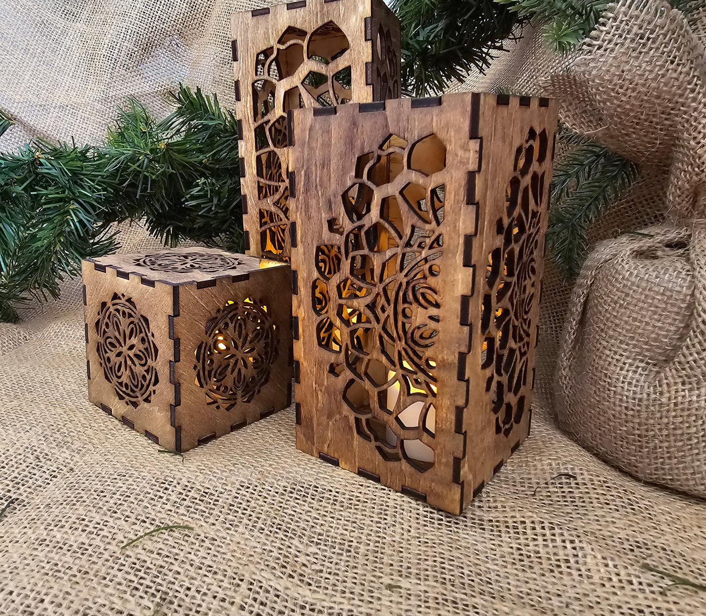 Three Piece Tea Candle Box Set