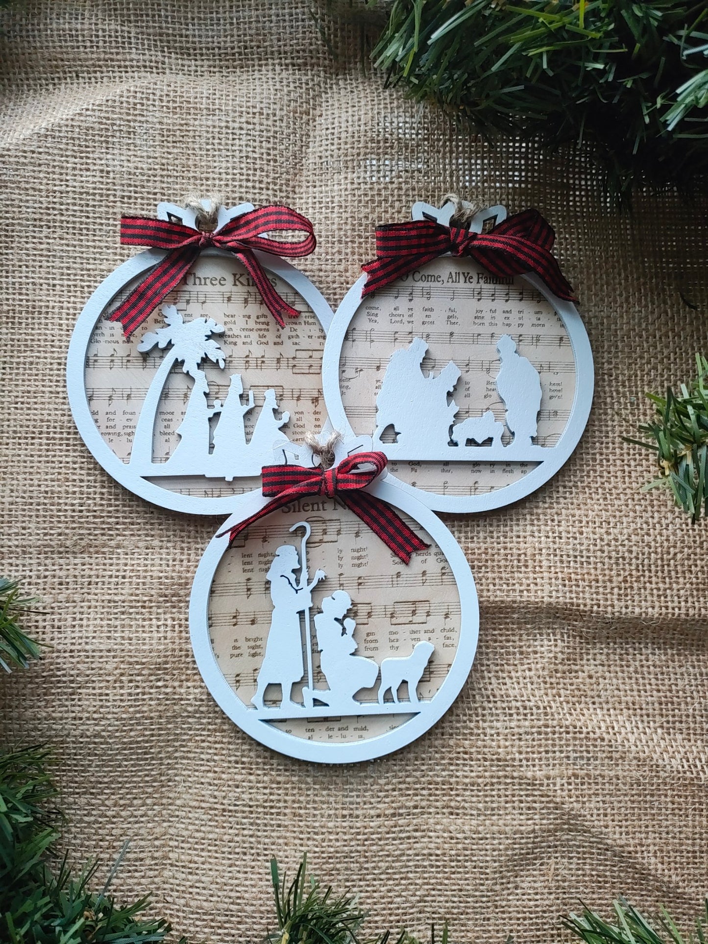 Set of Three Nativity Ornaments