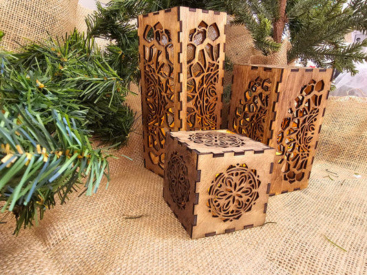 Three Piece Tea Candle Box Set