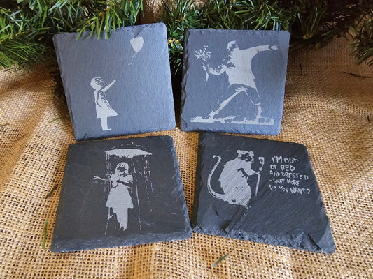 Banksy Series Slate Coasters