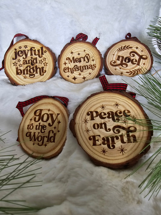Live Edge Ornaments (Joy Set)